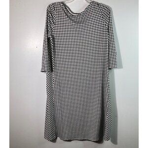 Womens J Jill Houndstooth Dress Wearever Collection M Tall Black White